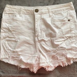 White high waisted shorts